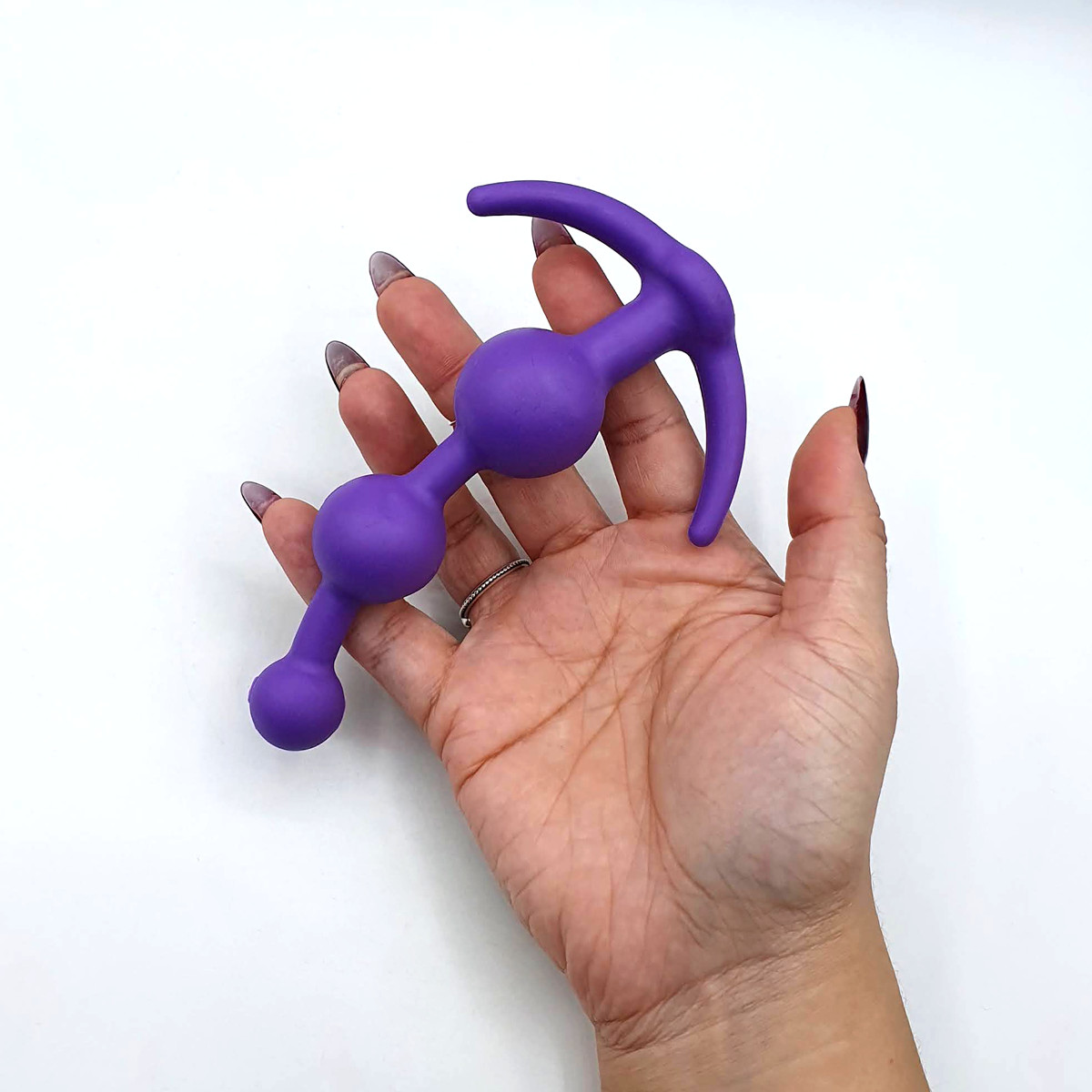 Plug Anal Escalonado Esfera em TPE com Alça de Segurança - Diversão Ao Cubo | 12,5 x 3,1 cm | Disponível em 4 Cores - 5