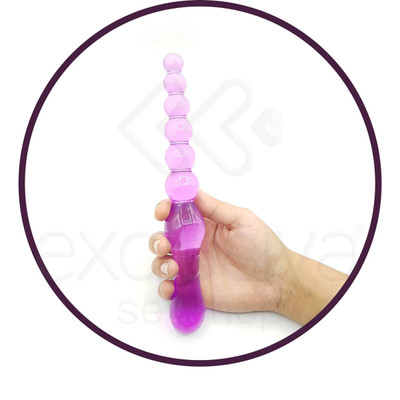 Plug Anal Escalonado Feito em Silicone - 16,5 x 2,3 cm