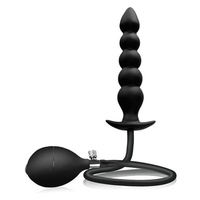 Foto 1 do produto Plug Escalonado Inflável com 5 Esferas para Penetração Anal - 18,5 x 3,5 cm