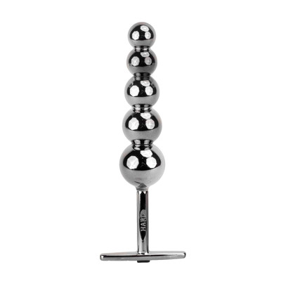 Plug Anal Escalonado em Metal com 5 Esferas de Tamanhos Gradativos e Suporte para Pegada - Hard Plug Ball | 14,8 x 3 cm | Disponível em 3 Cores