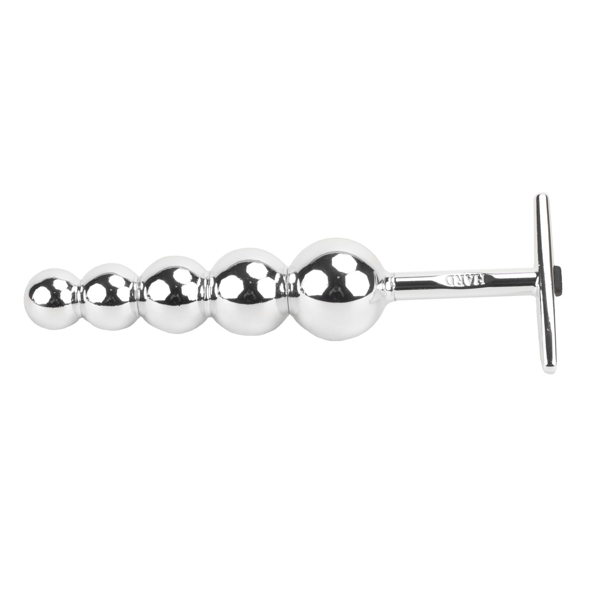 Plug Anal Escalonado em Metal com 5 Esferas de Tamanhos Gradativos e Suporte para Pegada - Hard Plug Ball | 14,8 x 3 cm | Disponível em 3 Cores - 10