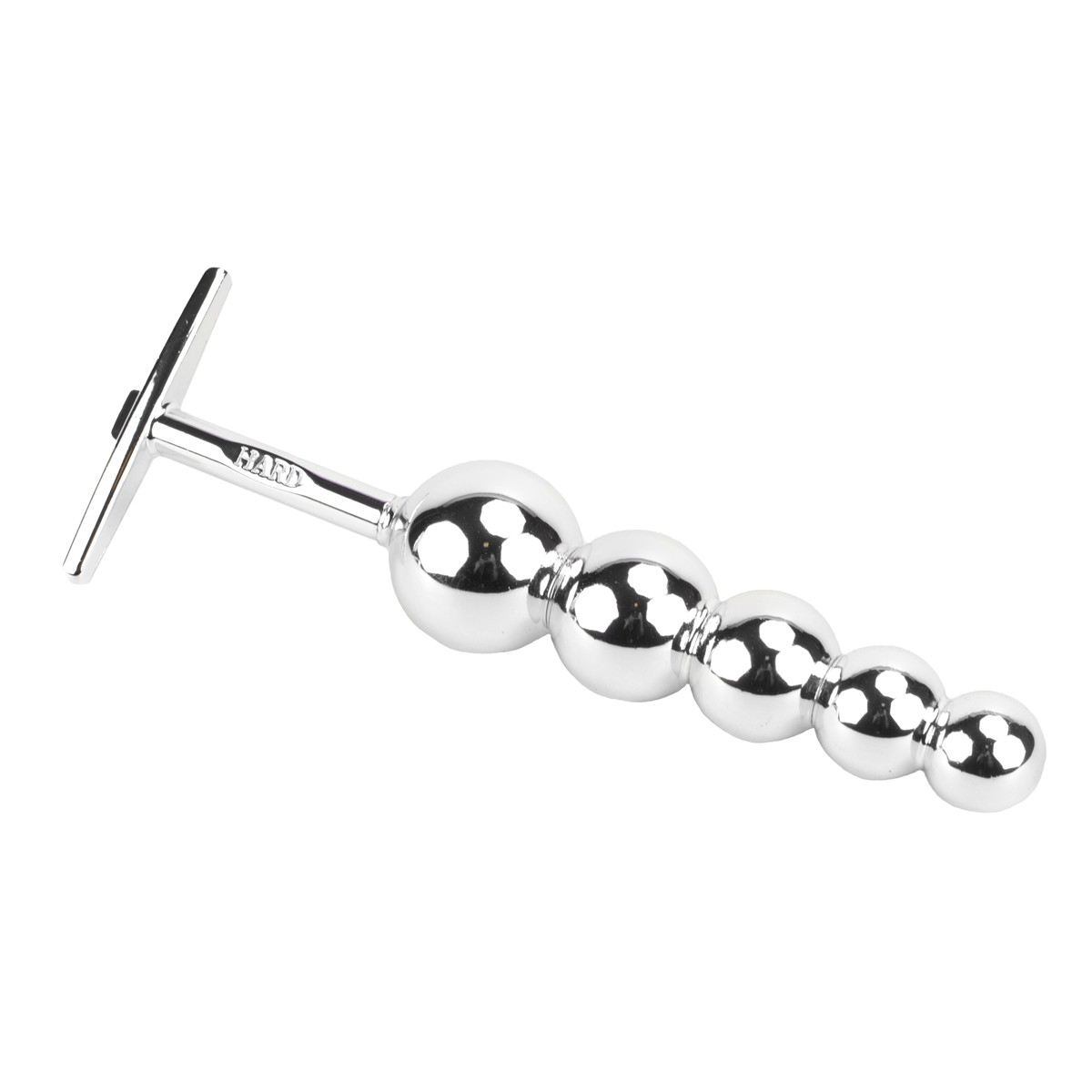 Plug Anal Escalonado em Metal com 5 Esferas de Tamanhos Gradativos e Suporte para Pegada - Hard Plug Ball | 14,8 x 3 cm | Disponível em 3 Cores - 11