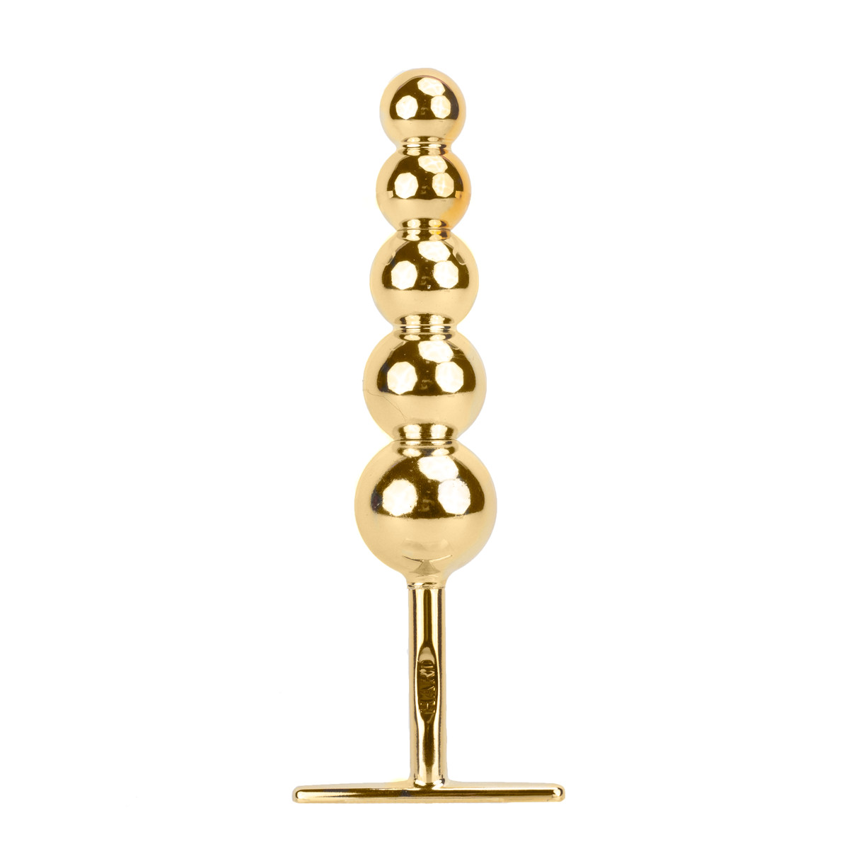 Plug Anal Escalonado em Metal com 5 Esferas de Tamanhos Gradativos e Suporte para Pegada - Hard Plug Ball | 14,8 x 3 cm | Disponível em 3 Cores - 5