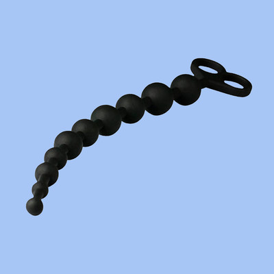 Foto 2 do produto Plug Anal Escalonado em Silicone com 10 Esferas Gradativas e Alça de Segurança - Butt Tail | 30 x 2,4 cm