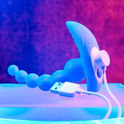 Foto 4 do produto Plug Anal Escalonado em Silicone com 10 Modos de Vibração, Nódulos Massageadores, Controle Remoto e Recarregável - Gender X Beaded Pleasure
