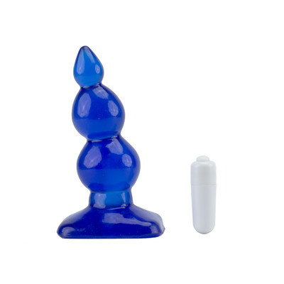 Foto 1 do produto Plug Anal Escalonado com 3 Esferas Gradativas em Silicone com Vibração Multivelocidade - Magic Sexy | 12 x 4,7 cm