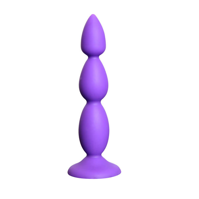 Plug Anal Escalonado em Silicone com Base de Segurança e Ventosa - 12 x 2,5 - 2