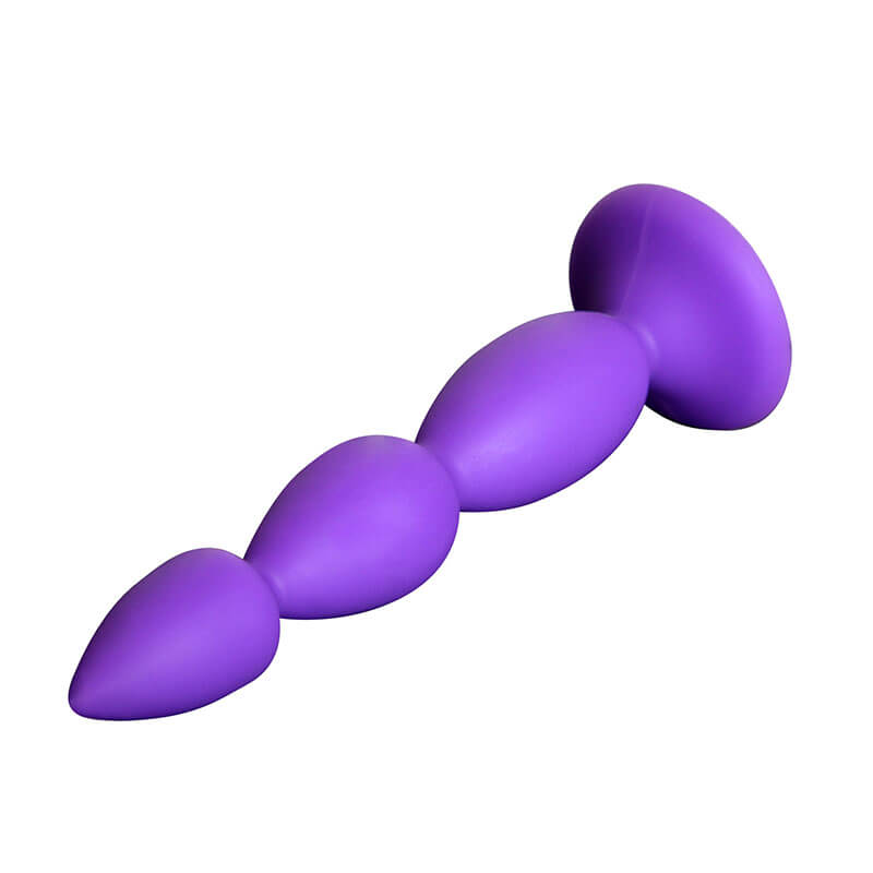 Plug Anal Escalonado em Silicone com Base de Segurança e Ventosa - 12 x 2,5 - 3