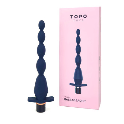 Plug Anal Escalonado em Silicone, Recarregável e 10 Modos de Vibração - Topo Toys Vibro Luxe V | 18,5 x 2,5 cm