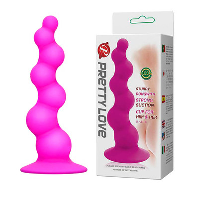 Foto 1 do produto Plug Anal Escalonado com Ventosa - Pretty Love - 14,6 x 2,6 cm