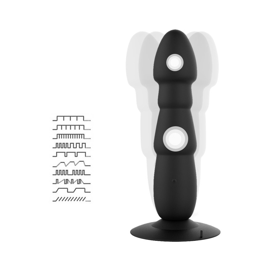Plug Anal Escalonado com Vibração, Controle Remoto Sem Fio e Ventosa - Tarzan Prostate Massager | 18,4 x 4 cm - 5