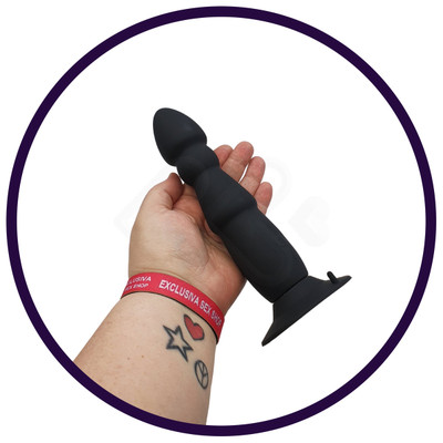Plug Anal Escalonado com Vibração, Controle Remoto Sem Fio e Ventosa - Tarzan Prostate Massager | 18,4 x 4 cm