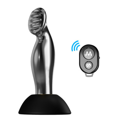 Foto 3 do produto Plug Anal Estimulador de Próstata em Aço com 10 Modos de Vibrações e Controle Remoto sem Fio - Massager | 10,1 x 3,0 cm