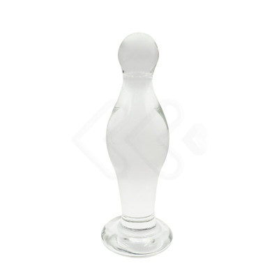 Foto 2 do produto Plug Anal no Formato Bojudo em Vidro Transparente - Lovetoy Glass Romance | 10,1 x 3,3 cm