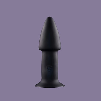Plug Anal no Formato de Cone em Silicone com 10 Modos de Vibração - One Touch Silicone | 14 x 4,4 cm | Disponível em 2 Cores