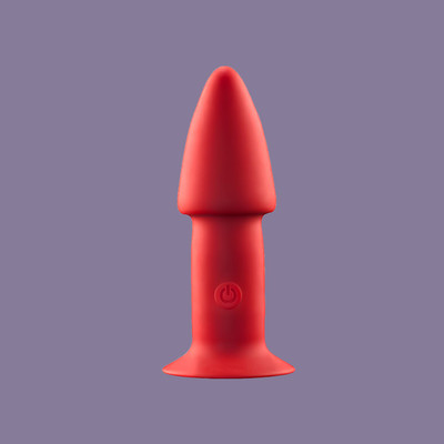 Foto 6 do produto Plug Anal no Formato de Cone em Silicone com 10 Modos de Vibração - One Touch Silicone | 14 x 4,4 cm | Disponível em 2 Cores