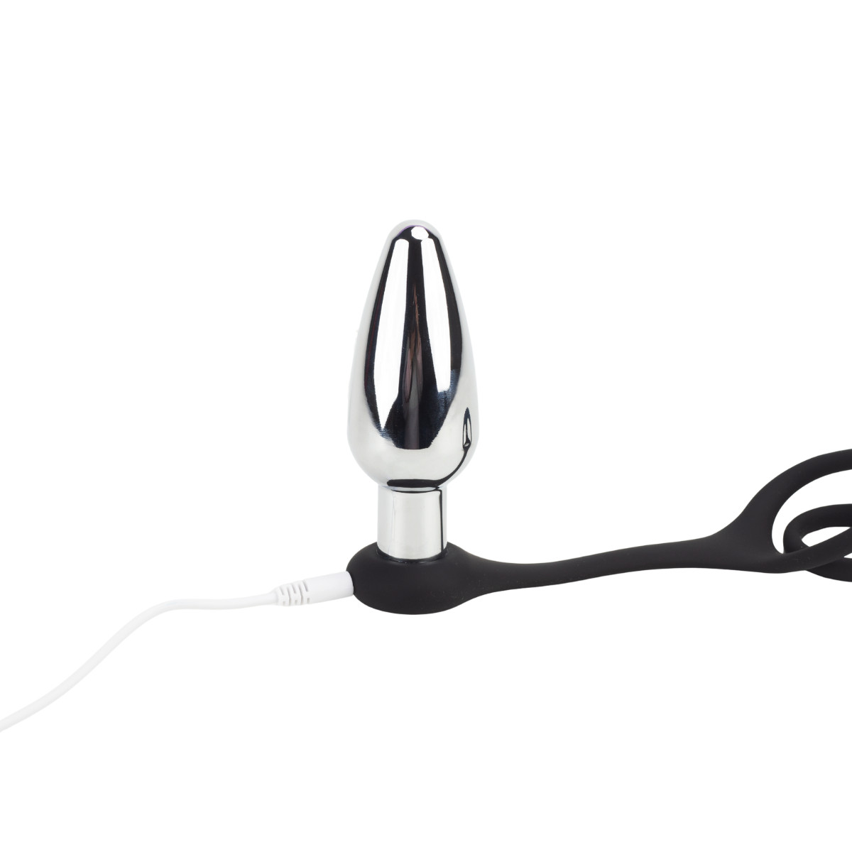 Plug Anal em Formato Cônico com 10 Modos de Vibrações, Anel Duplo em Silicone, Controle Remoto e Recarregável - SI | 9,5 x 3,7 cm - 4