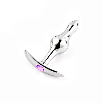 Foto 2 do produto Plug Anal com Formato Ergonômico, Base Removível e Pedra Brilhante - SI | 8,9 x 2,7 cm | Disponível em 2 Cores