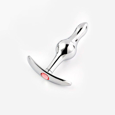 Foto 1 do produto Plug Anal com Formato Ergonômico, Base Removível e Pedra Brilhante - SI | 8,9 x 2,7 cm | Disponível em 2 Cores