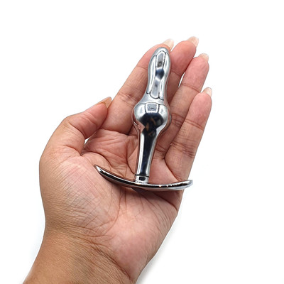 Foto 4 do produto Plug Anal com Formato Ergonômico, Base Removível e Pedra Brilhante - SI | 8,9 x 2,7 cm | Disponível em 2 Cores