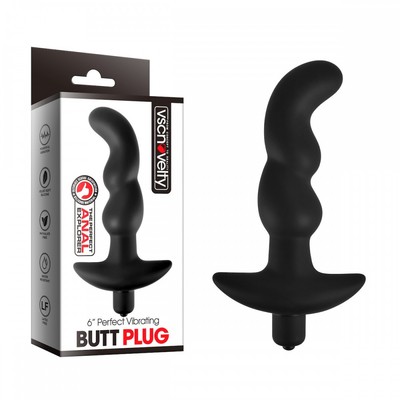 Foto 1 do produto Estimulador de Próstata com Ondulações e 10 Modos de Vibrações - 6'' Perfect Vibrating Butt Plug | 12 x 3,4 cm