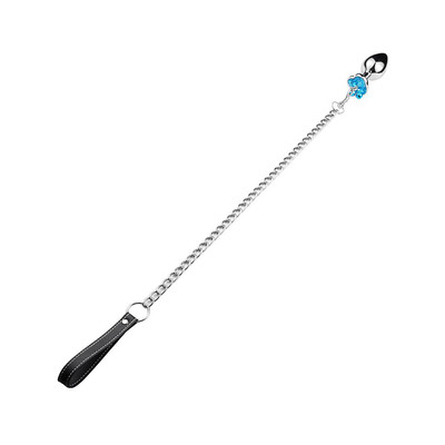 Foto 7 do produto Plug Anal Cônico "G" em Aço com Detalhe de Pedra no Formato de Coração com Guizo e Corrente - 8,2 x 3,9 cm | Disponível em 3 Cores
