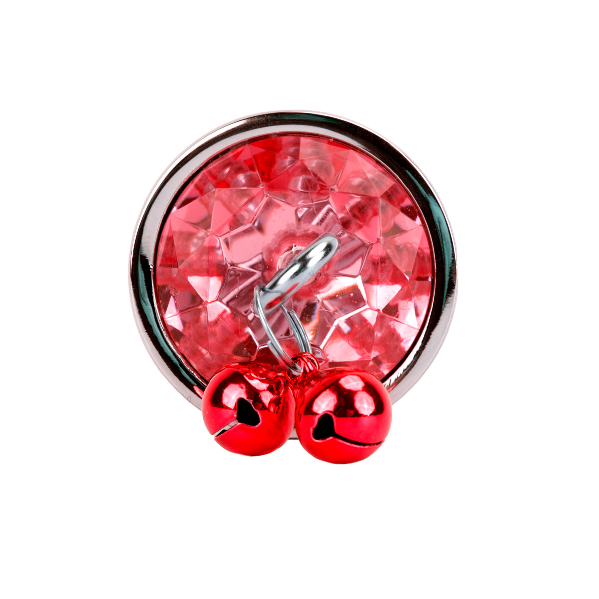 Plug Anal "Tamanho G" em Aço com Pedra de Cristal, Sino e Guia de Corrente | 6 x 4 cm | Disponível em 3 Cores - 4