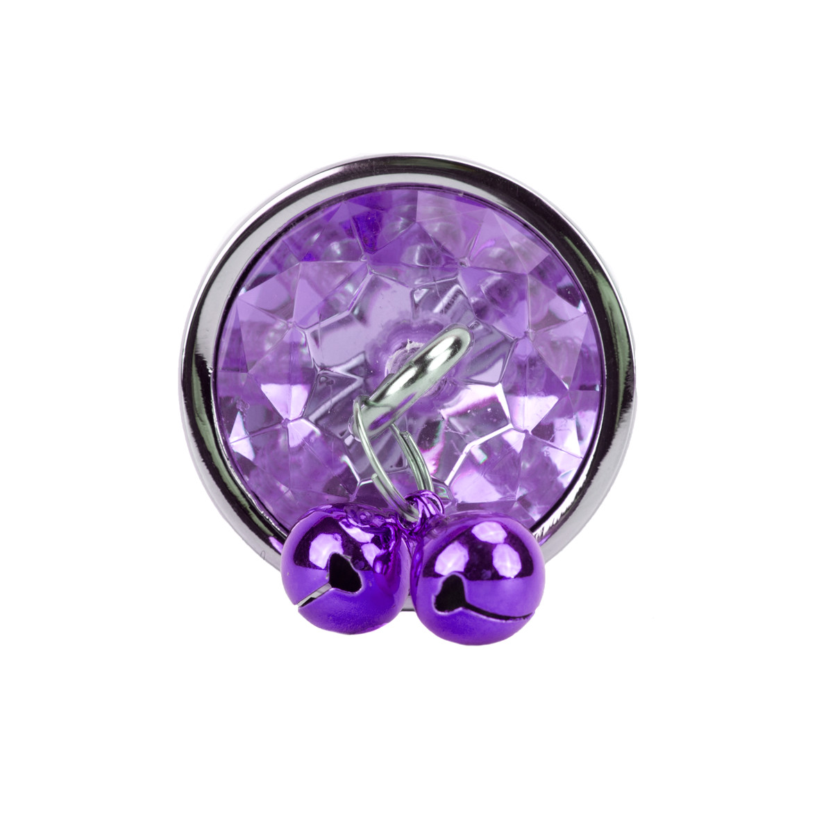 Plug Anal "Tamanho G" em Aço com Pedra de Cristal, Sino e Guia de Corrente | 6 x 4 cm | Disponível em 3 Cores - 8