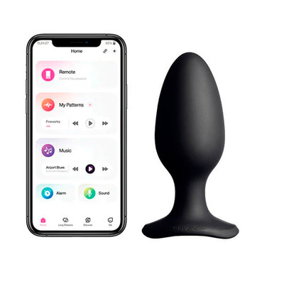 Plug Anal ''G'' no Formato Cônico em Silicone com Base de Segurança, 7 Modos de Vibração e Controle Via Aplicativo - Lovense Hush 2 L  | 13,2 x 5,6 cm