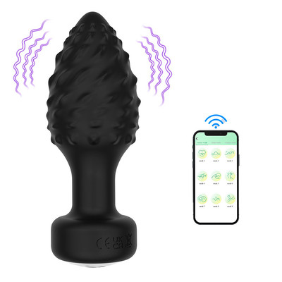 Plug Anal ''G'' em Formato Cônico com Texturas, 9 Modos de Vibração e Controle Remoto Via App - YouVibe | 8,5 x 3,8 cm