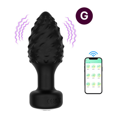 Plug Anal ''G'' em Formato Cônico com Texturas, 9 Modos de Vibração e Controle Remoto Via App - YouVibe | 8,5 x 3,8 cm