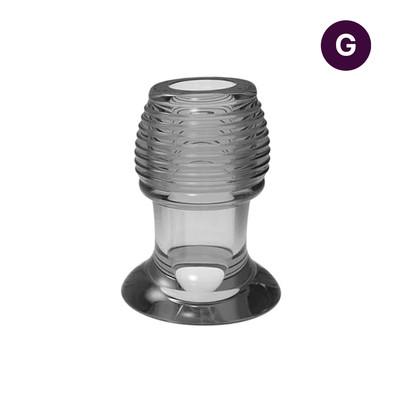 Plug Anal ''G'' Vazado e Ranhuras em Alto Relevo em TPE - 8,2 x 5,5 cm
