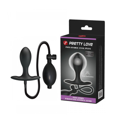 Plug Anal Inflável com Pera Insufladora, Válvula de Descompressão do Ar e Esfera Interna - Pretty Love Inflatable Anal Plug 2 | 7,1 x 3,1 cm
