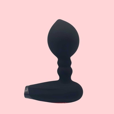 Foto 4 do produto Plug Anal Inflável em Silicone com 10 Modos de Vibração, Controle Remoto Sem Fio e Recarregável via USB - Inflatable | 10 x 3,2 cm