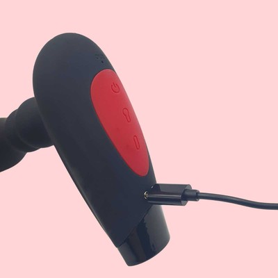 Foto 3 do produto Plug Anal Inflável em Silicone com 10 Modos de Vibração, Controle Remoto Sem Fio e Recarregável via USB - Inflatable | 10 x 3,2 cm