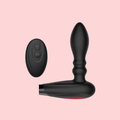 Foto 1 do produto Plug Anal Inflável em Silicone com 10 Modos de Vibração, Controle Remoto Sem Fio e Recarregável via USB - Inflatable | 10 x 3,2 cm