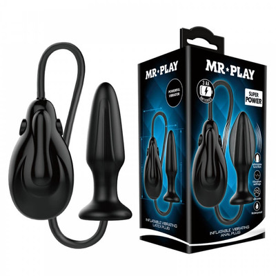 Foto 1 do produto Plug Anal Inflável com Vibração Única e Controle Remoto - Pretty Love Mr Play Super Power - 14,4 x 4 cm