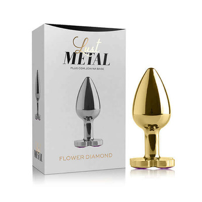 Foto 1 do produto Plug Anal com Joia em Formato de Trevo na Base - Lust Metal Flower Diamond | 6,7 x 2,5 cm | Disponível em 9 Cores