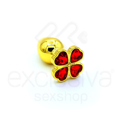 Foto 6 do produto Plug Anal com Joia em Formato de Trevo na Base - Lust Metal Flower Diamond | 6,7 x 2,5 cm | Disponível em 9 Cores