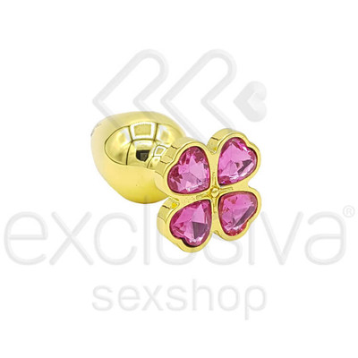 Foto 7 do produto Plug Anal com Joia em Formato de Trevo na Base - Lust Metal Flower Diamond | 6,7 x 2,5 cm | Disponível em 9 Cores