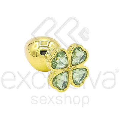 Foto 8 do produto Plug Anal com Joia em Formato de Trevo na Base - Lust Metal Flower Diamond | 6,7 x 2,5 cm | Disponível em 9 Cores