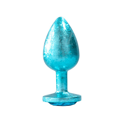 Foto 2 do produto Plug Anal de Luxo Tamanho "G" com Efeito Craquelado e Pedra Brilhante na Base - Vip Mix | 8,4 x 3,9 cm | Disponível em 3 Cores