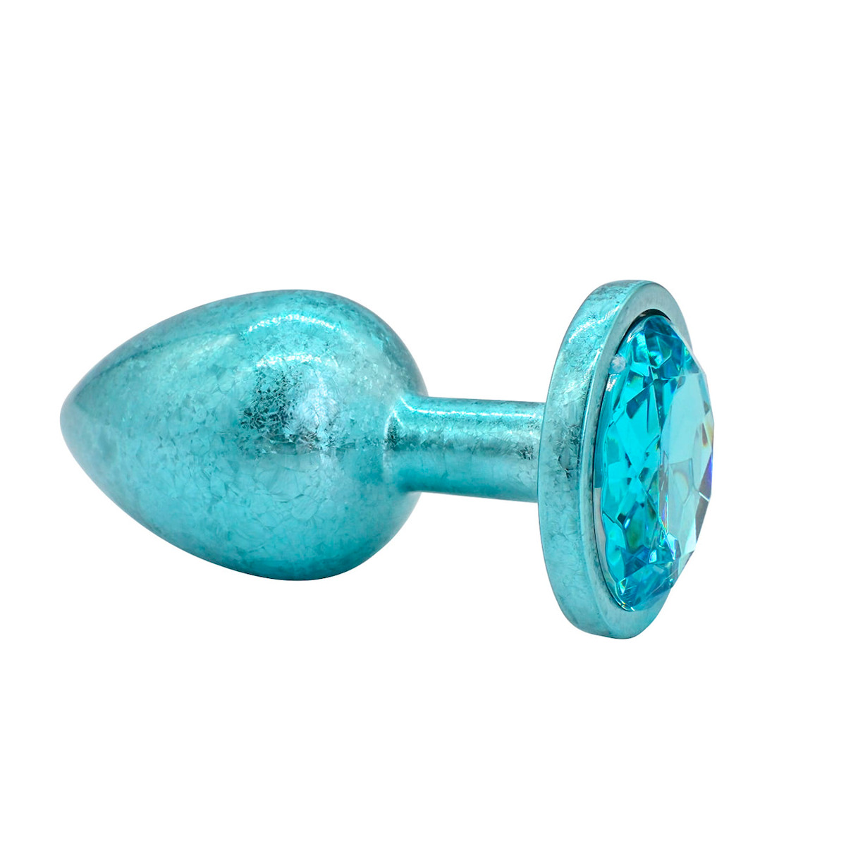 Plug Anal de Luxo Tamanho "G" com Efeito Craquelado e Pedra Brilhante na Base - Vip Mix | 8,4 x 3,9 cm | Disponível em 3 Cores - 3