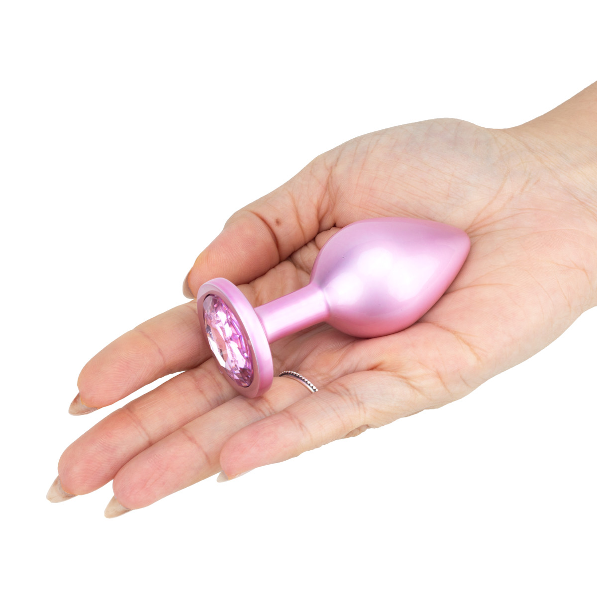 Plug Anal de Luxo no Tamanho "M" com Brilho Acetinado e Pedra na Base - Vip Mix | 6,7 x 3,3 cm | Disponível em 2 Cores - 6