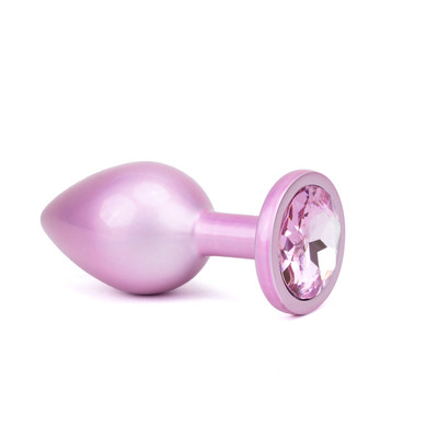 Foto 4 do produto Plug Anal de Luxo no Tamanho "M" com Brilho Acetinado e Pedra na Base - Vip Mix | 6,7 x 3,3 cm | Disponível em 2 Cores