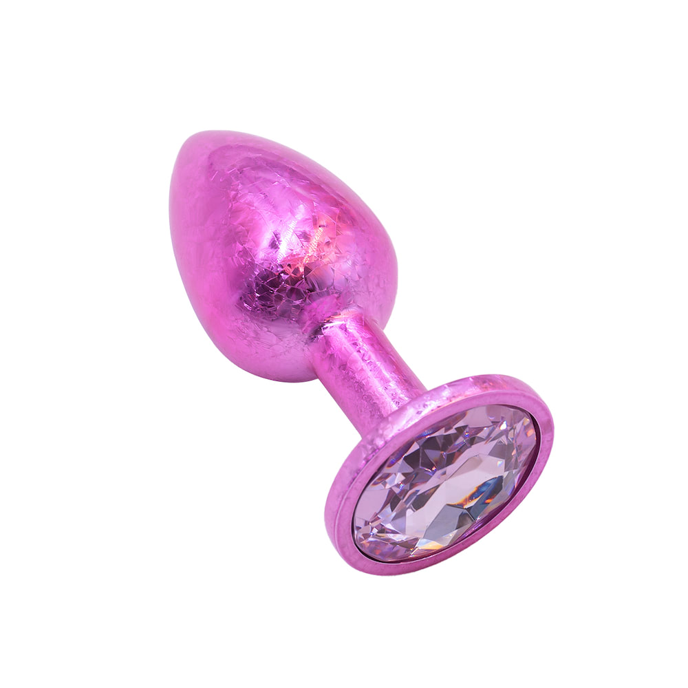 Plug Anal de Luxo Tamanho "P" com Efeito Craquelado e Pedra Brilhante na Base - Vip Mix | 6 x 2,7 cm | Disponível em 3 Cores - 3