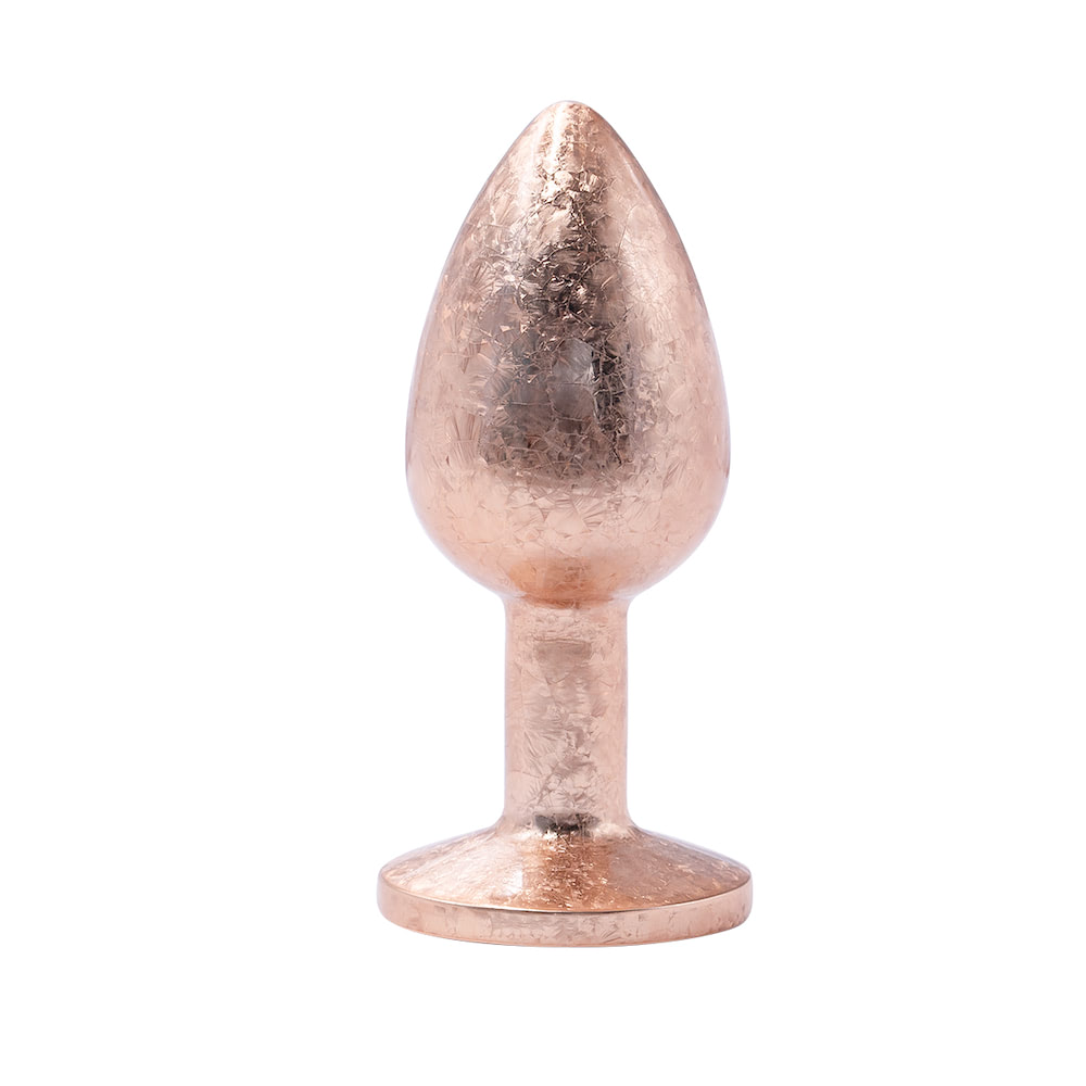 Plug Anal de Luxo Tamanho "P" com Efeito Craquelado e Pedra Brilhante na Base - Vip Mix | 6 x 2,7 cm | Disponível em 3 Cores - 4