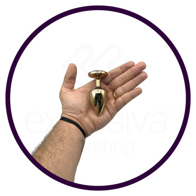 Plug Anal "M" em ABS Atóxico com Formato Cônico e Detalhes de Joias Cravejado - Hard Less | 6,7 x 3,5 cm | Disponível em 14 Cores