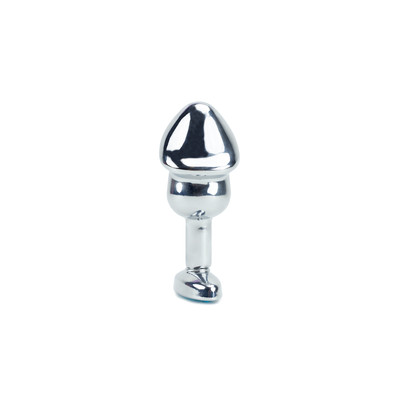 Foto 1 do produto Plug Anal "M" em Aço no Formato de Glande e Detalhe de Pedra na Base - Anal Plug Stainless | 7 x 2,9 cm