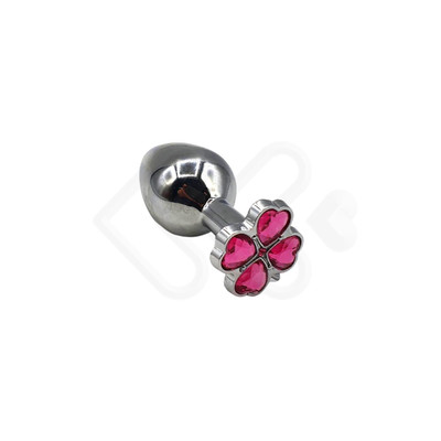 Foto 2 do produto Plug Anal "M" em Aço com Joias na Base no Formato de Trevo - Sexy Import - 6,8 x 3,4 cm | Disponível em 6 Cores